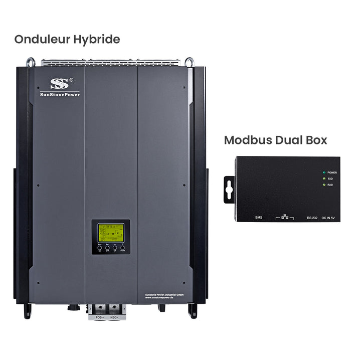 Onduleur solaire hybride 3 phases SMCIH200-10KW-48V-HBH(T) avec modbus dual box | Sunstone Power