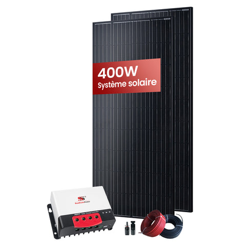 400W Kit solaire avec régulateur solaire 30A, câble 4mm² | Sunstone