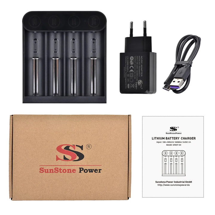 Chargeur de batterie Intelligent Battery Charger pour batteries Li-ion, NI-MH, NI-Cd, LiFePo4 26650 | Sunstone Power