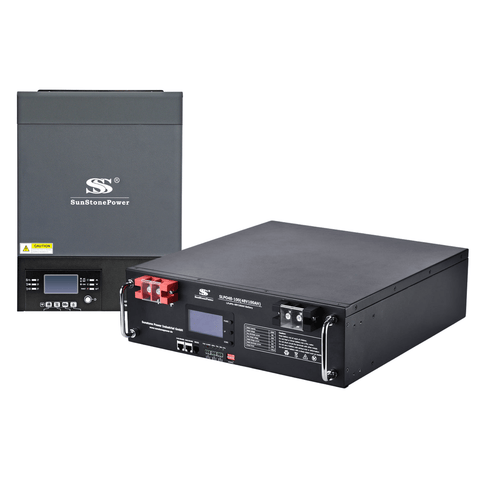 Onduleur Photovoltaïque 6000W 48V Pure Sinus + Batterie Lithium 48V 100AH | Charge Rapide MPPT, Installation Facile | Pour Maison, Autoconsommation & Secours Urgence | Sunstone Power FR