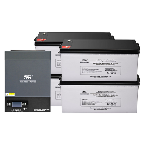 Kit Solaire Complet Onduleur 6000W + 4 Batteries Gel 12V 200AH | Énergie Solaire Haute Performance | Autonomie Énergétique | Installation Facile | Offre Spéciale En Ligne | Achetez en France