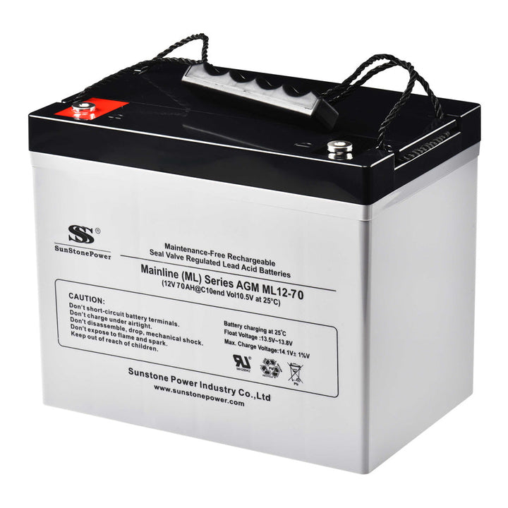 12V 70AH AGM batterie résistante au cyclage UPS batteries photovoltaïques stockage d'énergie | Sunstone Power ML-série