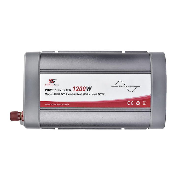 12V à 230V 1200W pur sinus convertisseur (2400W surge) avec prises écran LCD | Sunstone Power