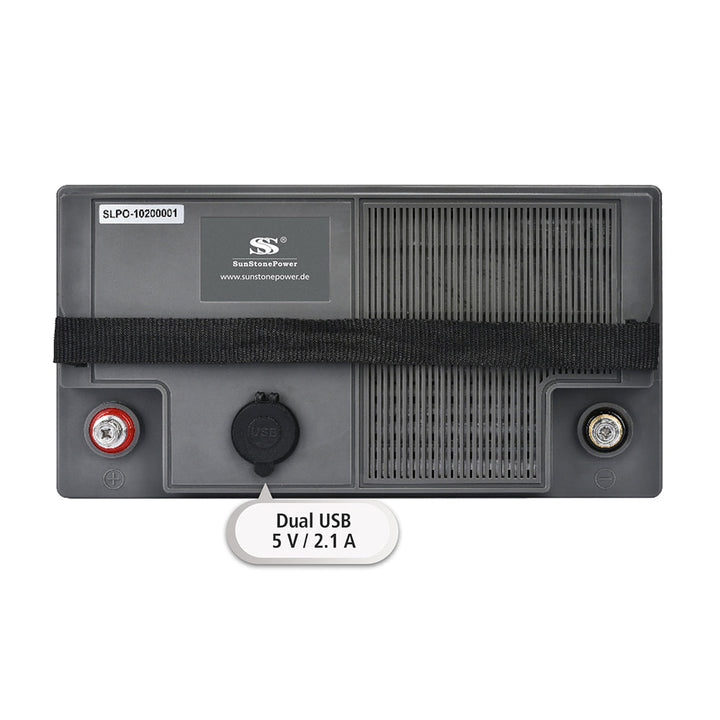 12V 100AH Batteries LiFePO4 avec 2 USB pour système solaire | Sunstone Power