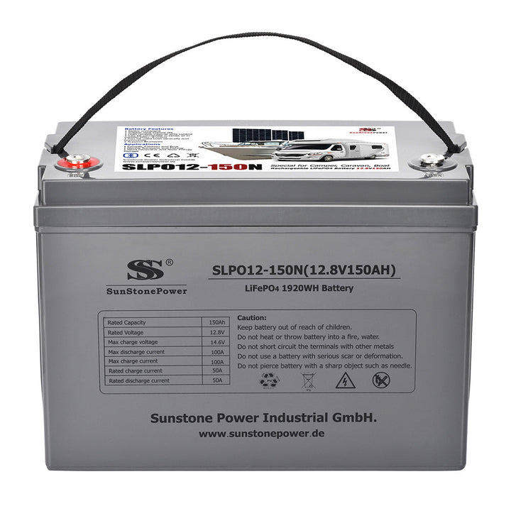 12V 150AH Batterie solaire au lithium 1920Wh LiFePO4 accumulateur avec Bluetooth pour caravane bateau | Sunstone Power