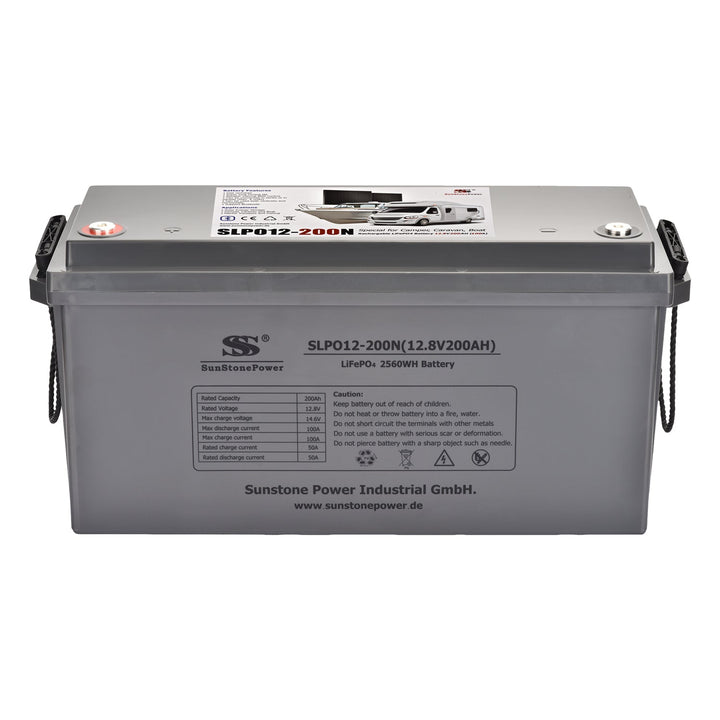 12V 200AH Batterie LiFePO4 2,56kWh Stockage d'énergie avec BlueTooth 6,000 cycles pour camping-cars solaires | Sunstone Power