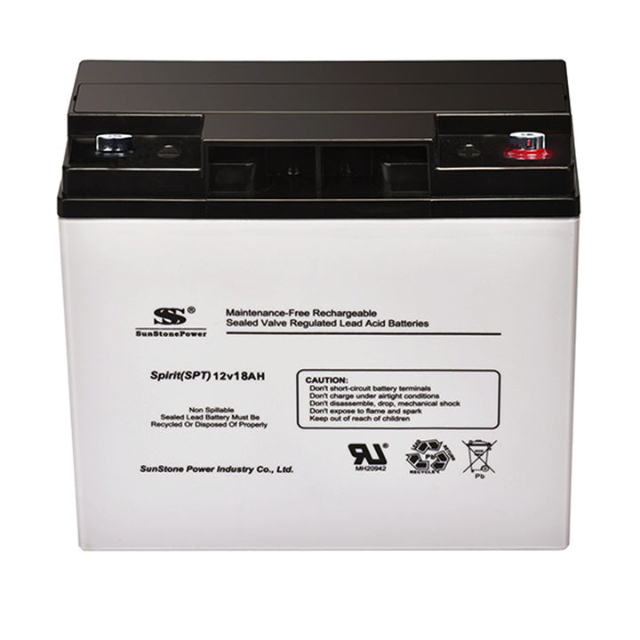12V 18AH 20hr AGM Batterie au plomb Accumulateur d'énergie avec durée de vie de 5 ans | Sunstone Power