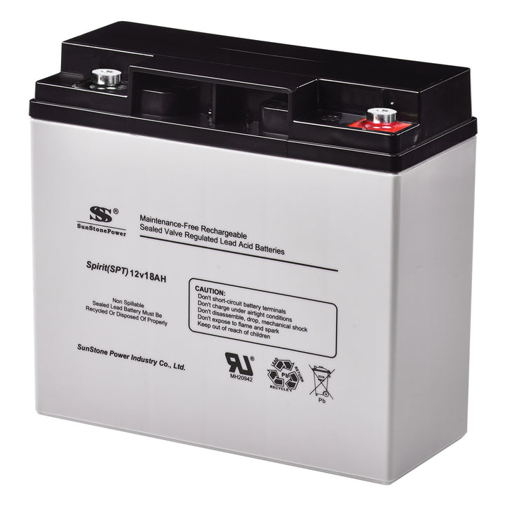 12V 18Ah AGM Batterie de secours plomb sans entretien pour stockage solaire | Sunstone Power