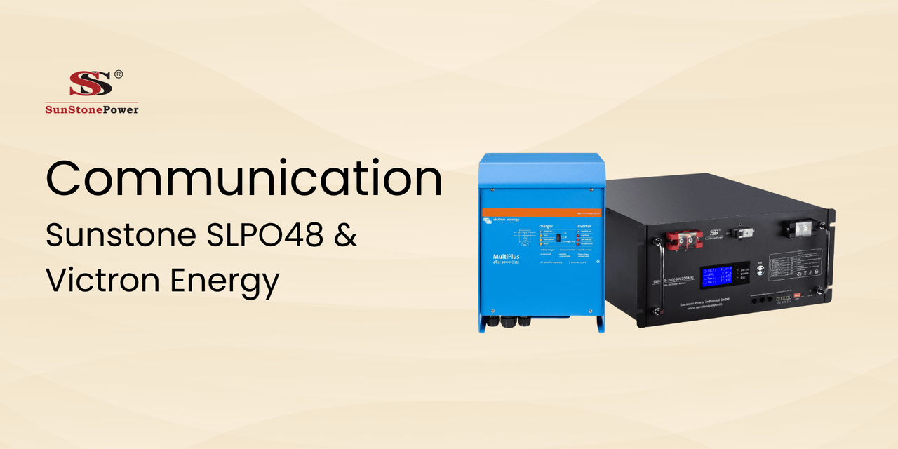 Communication entre le convertisseur Victron Energy et la batterie au lithium SLPO48 Sunstone Power