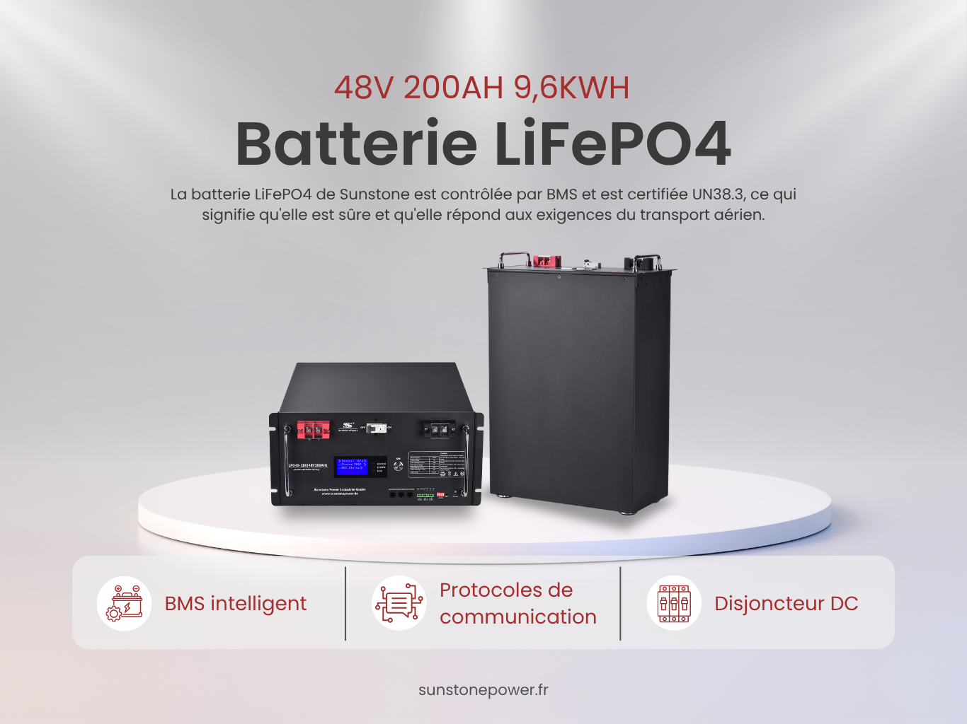 Promotion de la batterie au lithium 48V 200AH | Sunstone Power FR