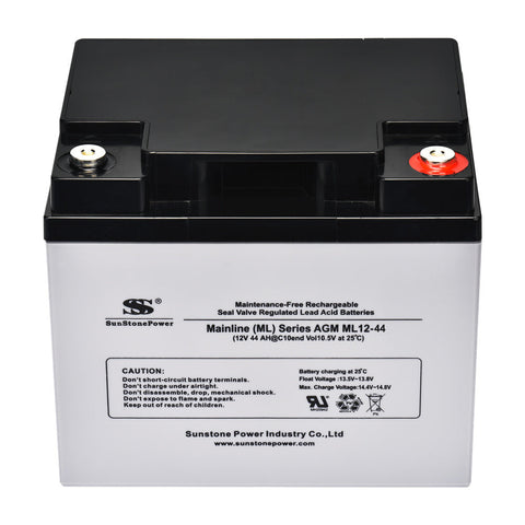 12V 44Ah AGM Batteries pour système solaire Batterie de stockage VRLA rechargeable | Sunstone Power