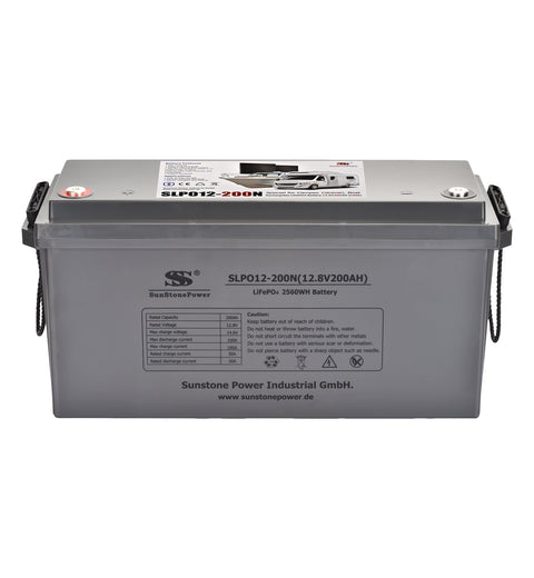 12V 200AH Batterie LiFePO4 2,56kWh Stockage d'énergie avec BlueTooth 6,000 cycles pour camping-cars solaires | Sunstone Power