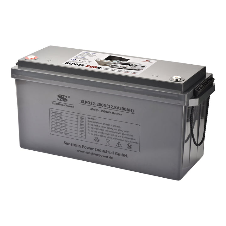 12V 200AH Batterie LiFePO4 2,56kWh Stockage d'énergie avec BlueTooth 6,000 cycles pour camping-cars solaires | Sunstone Power